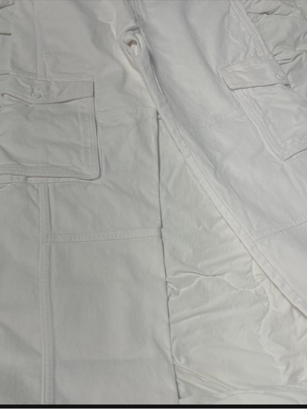 TNA White Cargo Pants with Utility Pockets